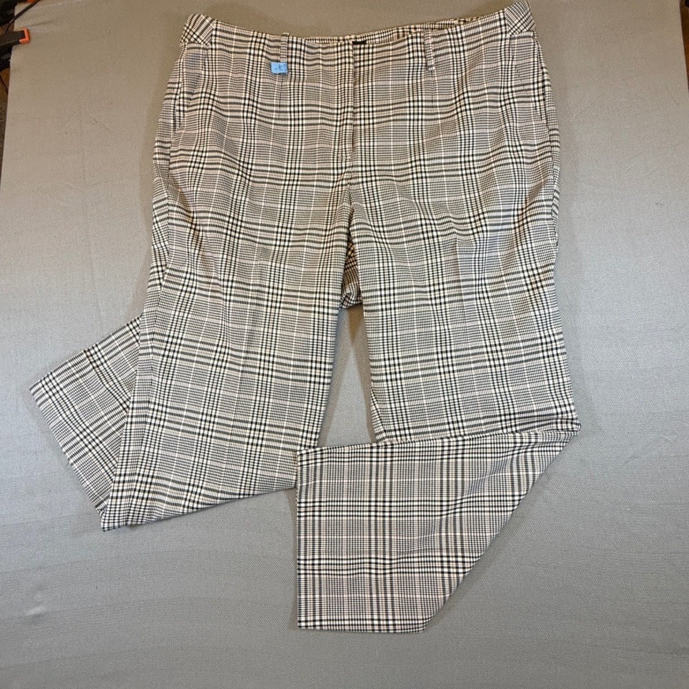Talbots Southampton Pant 20WP Plus Petite Glen Plaid Straight Leg Trousers 2485